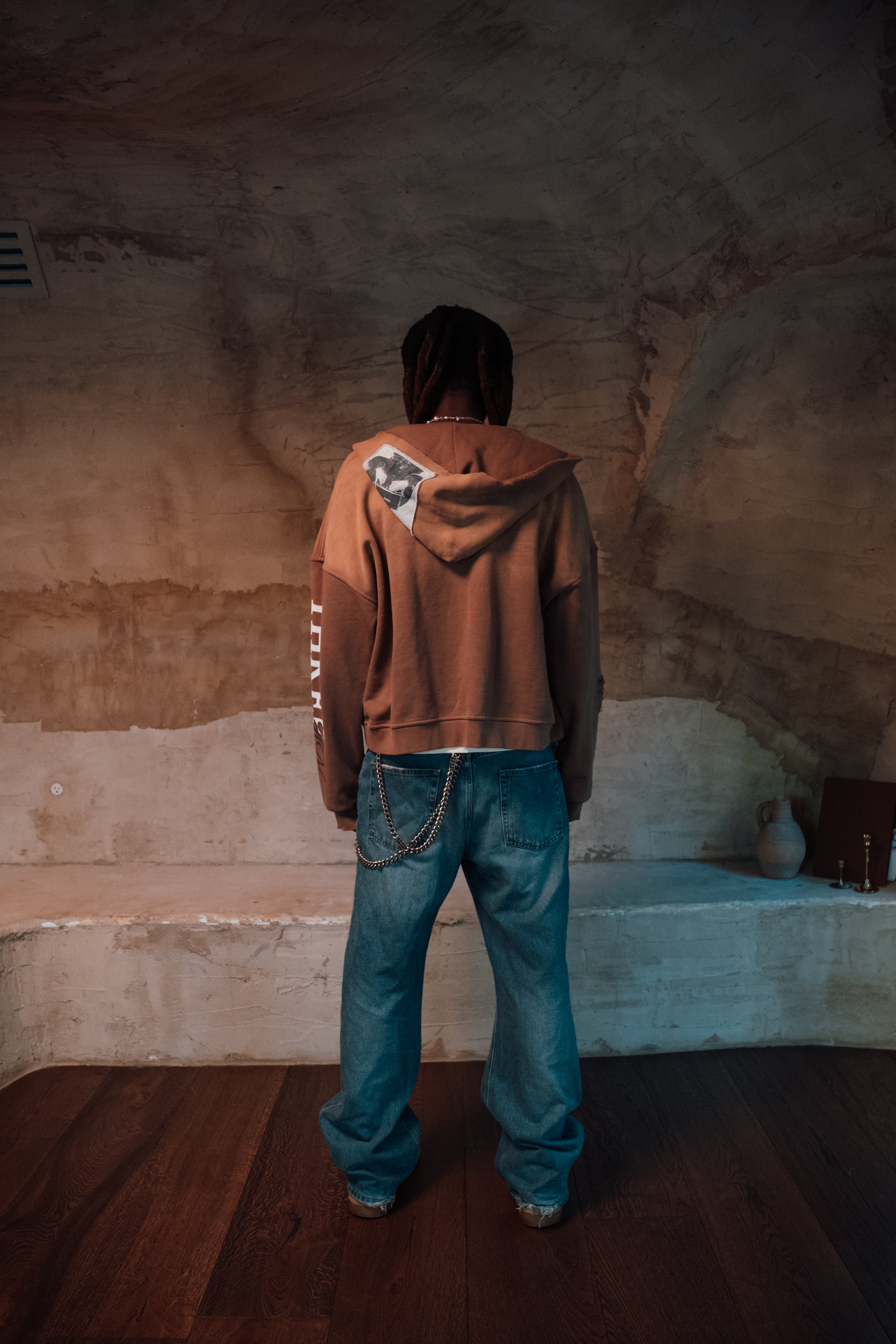 "Faded Harmony" Zip Up Brown